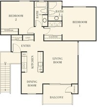 2BD, 2BTH A 82 floor plan
